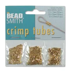 The Beadsmith&reg; Assorted Gold-Plated Crimp Tubes