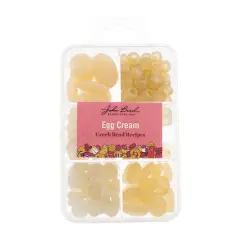 John Bead Czech Glass Recipe Box Beading Kit Egg Cream