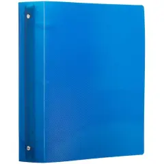 JAM Paper Designders&reg; Plastic 2" 3 Metal Ring Binder with Inside Pocket Blue