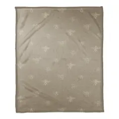 Delicate Bee Pattern Coral Fleece Blanket Brown