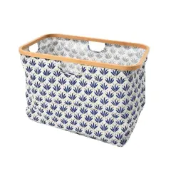 Household Essentials Krush Bamboo Rimmed Basket Blue