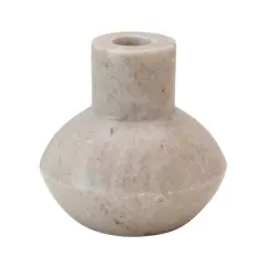 Hello Honey&reg; 4" Beige Marble Taper Holder