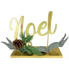11" Pine & Pinecone NOEL Tabletop Christmas D&eacute;cor