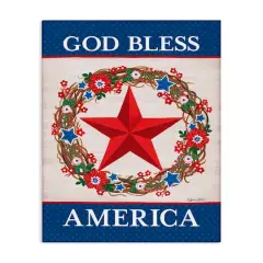 Stupell Industries God Bless America Wreath Canvas Wall Art