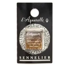 Sennelier French Artists' Watercolor Paint, Half Pan 205 Raw Umber