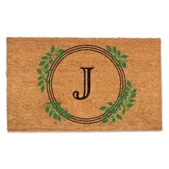 Laurel Circle Monogram Door Mat J