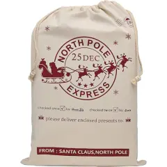Personality Case&trade; 19" x 26" From Santa Christmas Cotton Drawstring Bag