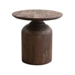 Hello Honey&reg; 19.5" Brown Stained Finish Mango Wood Side Table