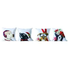 Hello Honey&reg; 18" Christmas Dog Cotton Accent Pillow Set