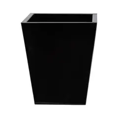 15" Black Classic Square Metal Planter