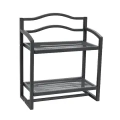Household Essentials 2-Tier Metal Wall Mount Bathroom Shelf Gray