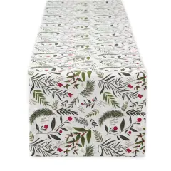 DII&reg; 108" Holiday Sprigs Printed Table Runner