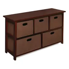 Badger Basket Cherry Five Fabric Basket Storage Unit