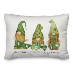 Shamrockin Gnomies 20" x 14" Indoor / Outdoor Pillow