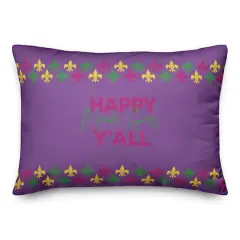 Happy Mardi Gras Throw Pillow