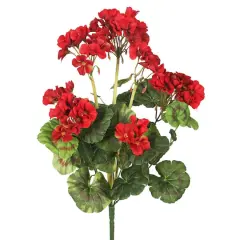 20" Artificial Red Geranium Bush, 4ct.