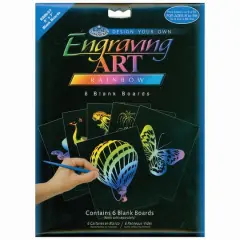 Royal & Langnickel&reg; Engraving Art&trade; 5" x 7" Rainbow Foil Blank Boards, 6 Sheets