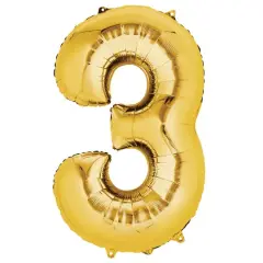 34" Gold Number Foil Balloon