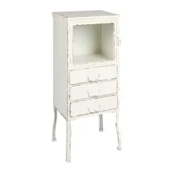 Hello Honey&reg; Antique White Rustic Farmhouse Storage Cabinet