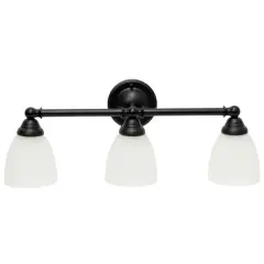 Lalia Home Essentix 3 Light Clear Shade Vanity Black