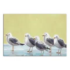 Seagulls On Yellow 24" x 16" Canvas Wall Art