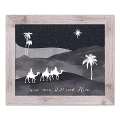 Designs Direct 20" x 16" Wise Men Seek Him Western White Framed Print