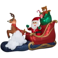 7ft. Animated Airblown&reg; Inflatable Christmas Santa in Sleigh