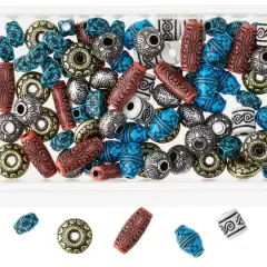 Multicolored Etched Crafting Beads by Bead Landing&trade;