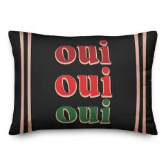Oui Oui Oui Rectangle Throw Pillow