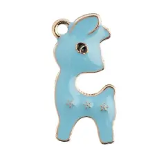 John Bead Sweet & Petite Deer Charms, 8ct. Light Blue