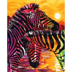Crafting Spark Colorful Zebras Painting by Numbers Kit
