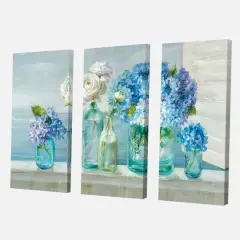 Designart - Coastl Flowers Bouquets - Beach Canvas Art