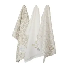 DII&reg; Assorted Winter Sparkle Embellished Dishtowel Set