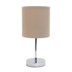 Creekwood Home Nauru 12" Brushed Nickel Petite Metal Stick Table Lamp Gray