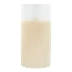 8" LED Glass Wax Flickering Candle by Ashland&reg; Ivory