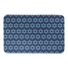 Designs Direct Blue Star Of David Pattern Bath Mat, 34" x 21"