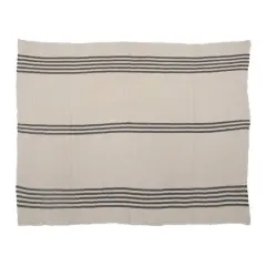 Hello Honey&reg; Coastal Black and White Stripe Throw Blanket and Frayed Edges