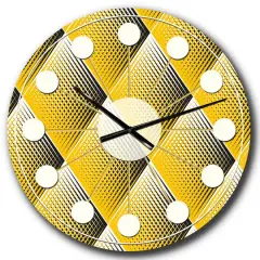 Designart 'Rhombus Retro Geometric Mid-Century Modern Wall Clock