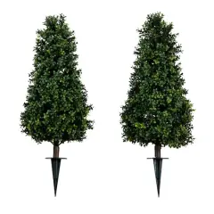 3ft. UV Resistant Boxwood Plant Set with Integrated Ground Stake