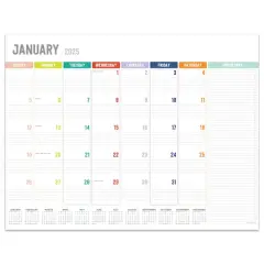 TF Publishing Large 2025 Rainbow Blocks Monthly Blotter Desk Pad Calendar