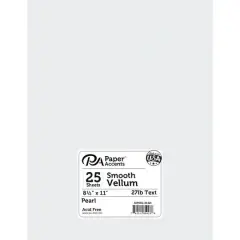 PA Paper&trade; Accents 8.5'' x 11'' 27lb. Smooth Vellum Paper, 25 Sheets Pearl