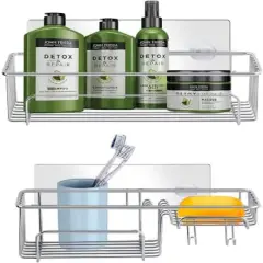 NEX&trade; Silver Shower Caddy Hanging Basket Shelf Set