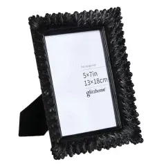 Glitzhome&reg; 5" x 7" Black Scoop abletop Picture Frame