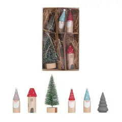 Hello Honey&reg; Holiday Wood & Sisal House, Trees & Gnomes D&eacute;cor Set