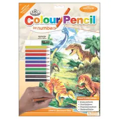 Royal & Langnickel&reg; Dinosaurs Day Colour Pencil&trade; by Number Kit