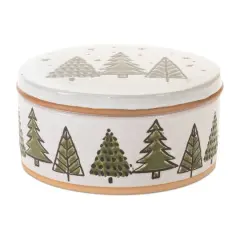 7.75" Ceramic Pine Tree Canister with Lid