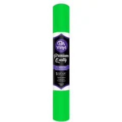 PA Vinyl Flocked Iron On Transfer Film Neon Green