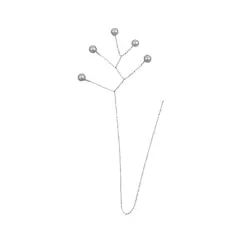 JAM Paper Rinestone Quintet, 12ct. Ivory with Silver Stem