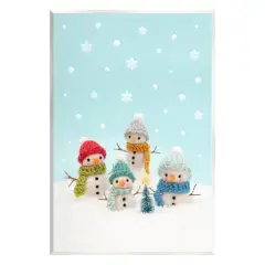 Stupell Industries Winter Snowmen Christmas Tree Wall Plaque Art