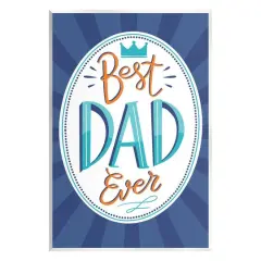 Stupell Industries Best Dad Ever Striped Phrase Wall Plaque Art